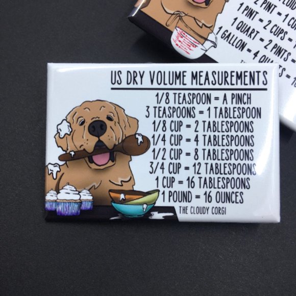 Golden Retriever Dog Kitchen Measurement Chart Set - Picture 3 of 7